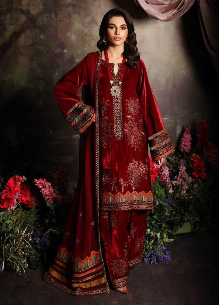Signora By Charizma Embroidered Velvet Suits Unstitched 3 Piece CRZ23VT CVT3-03 - Premium Collection