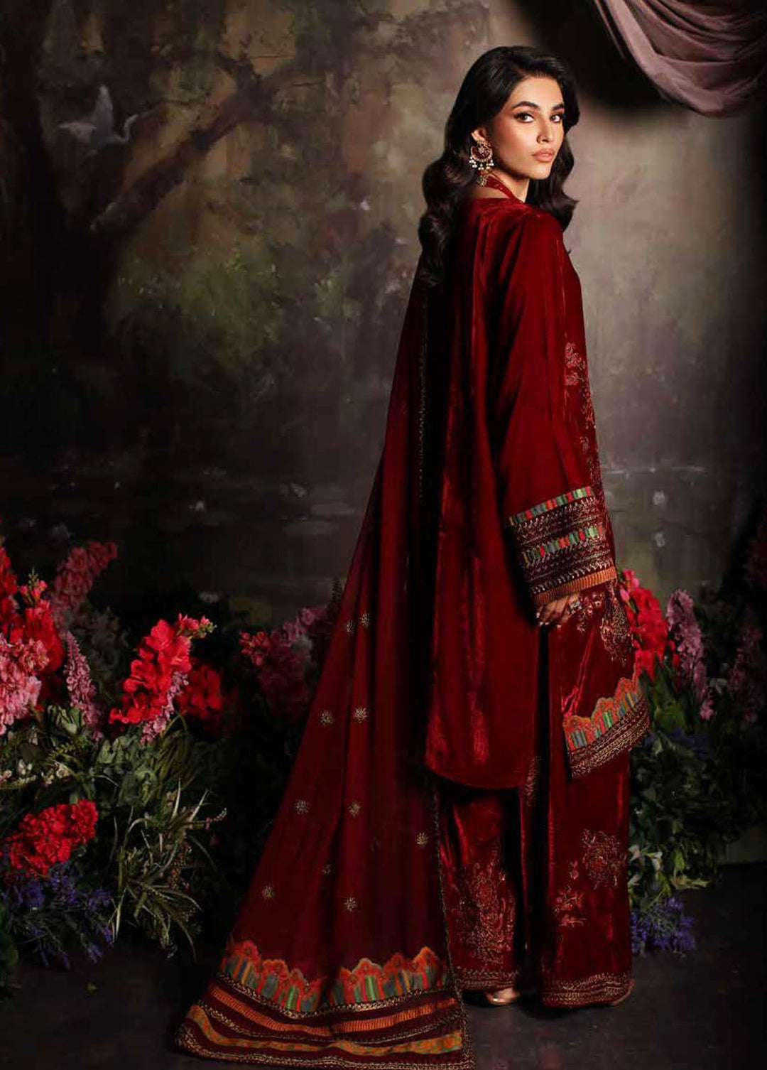 Signora By Charizma Embroidered Velvet Suits Unstitched 3 Piece CRZ23VT CVT3-03 - Premium Collection