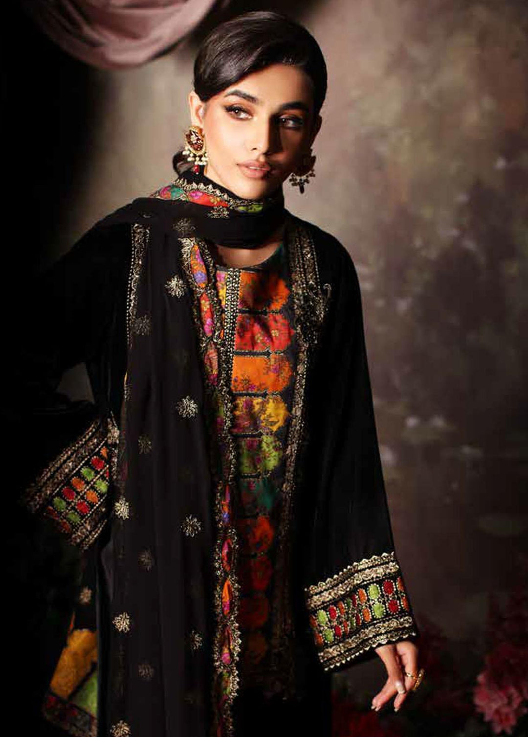 Signora By Charizma Embroidered Velvet Suits Unstitched 3 Piece CRZ23VT CVT3-04 - Premium Collection