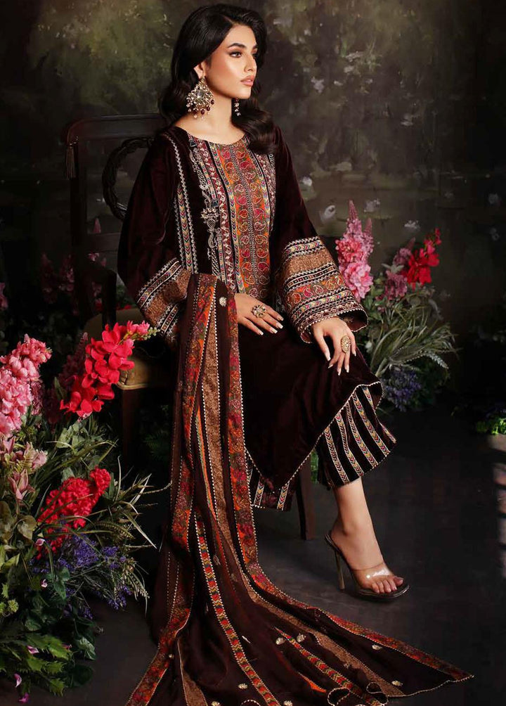 Signora By Charizma Embroidered Velvet Suits Unstitched 3 Piece CRZ23VT CVT3-06 - Premium Collection