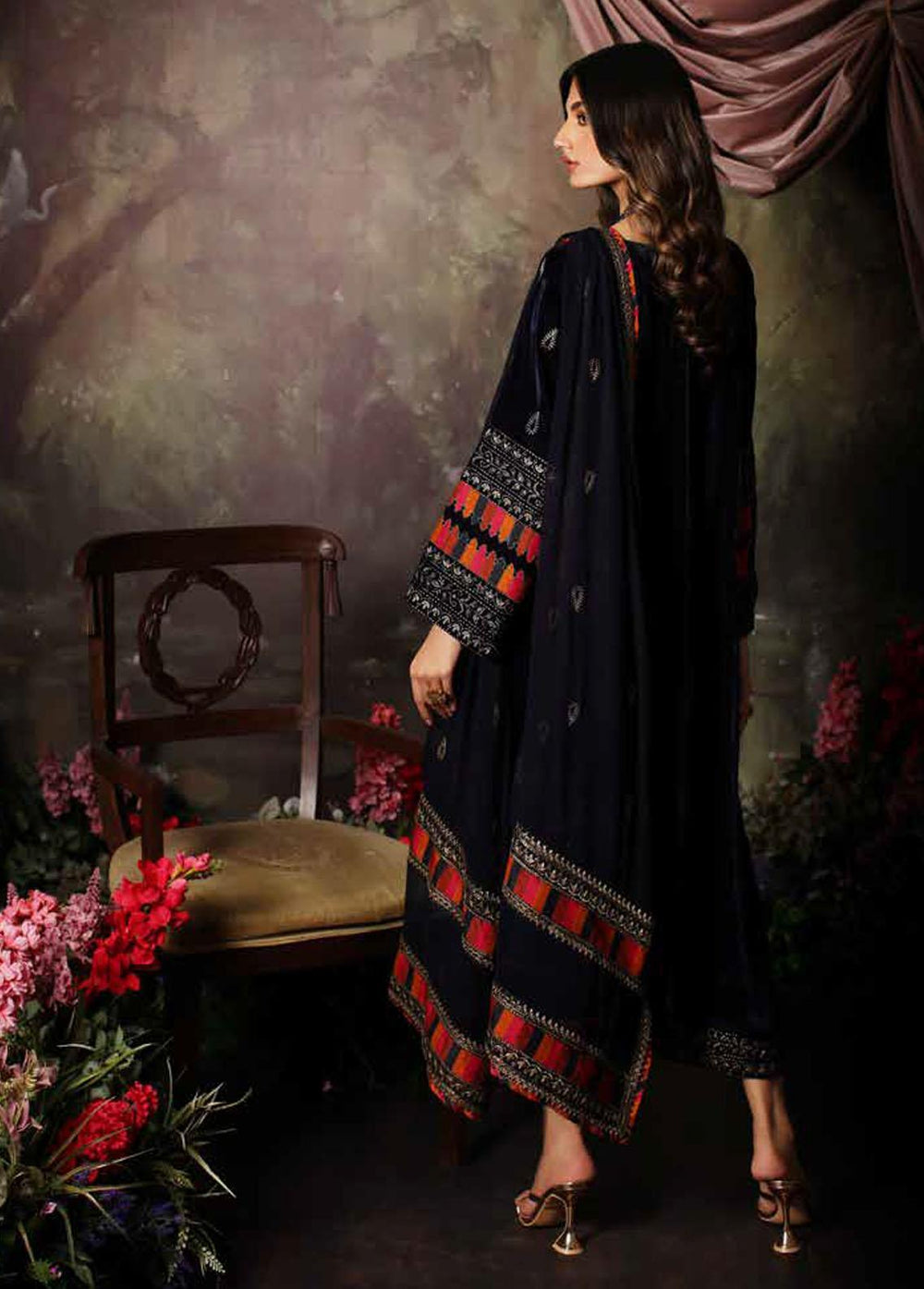 Signora By Charizma Embroidered Velvet Suits Unstitched 3 Piece CRZ23VT CVT3-07 - Premium Collection