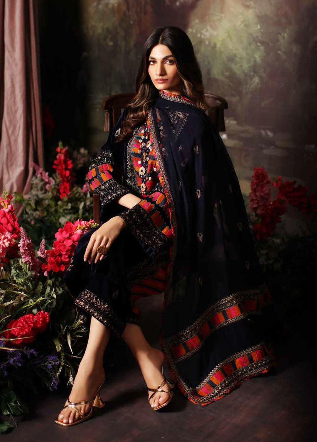 Signora By Charizma Embroidered Velvet Suits Unstitched 3 Piece CRZ23VT CVT3-07 - Premium Collection