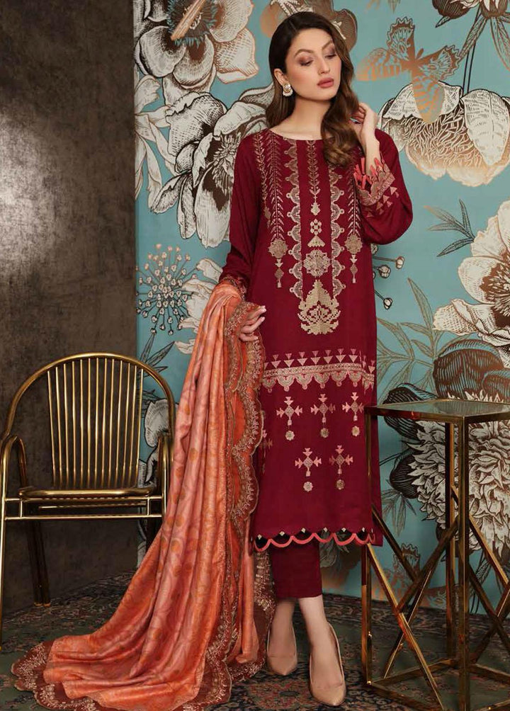 Charizma Embroidered Slub Suits Unstitched 3 Piece CRZ21SL CLS 01 - Winter Collection