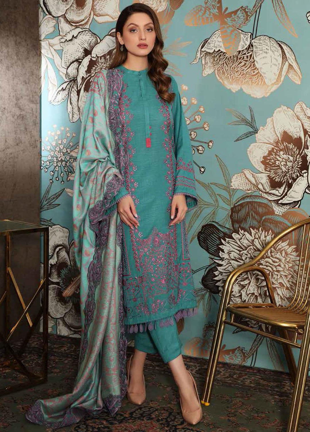 Charizma Embroidered Slub Suits Unstitched 3 Piece CRZ21SL CLS 02 - Winter Collection