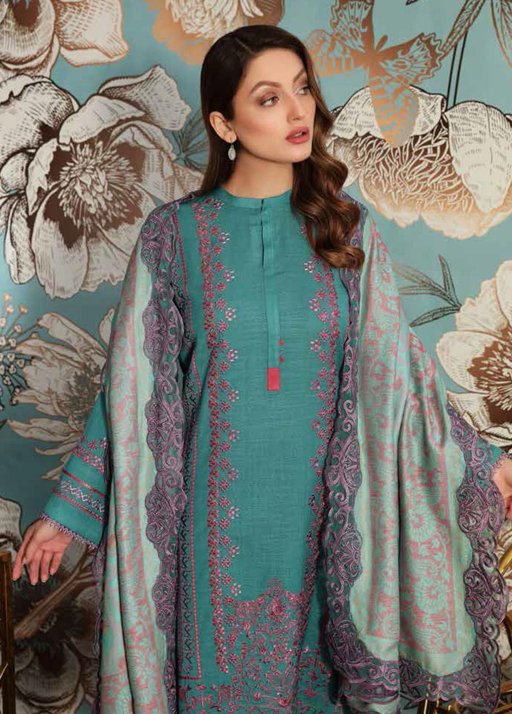 Charizma Embroidered Slub Suits Unstitched 3 Piece CRZ21SL CLS 02 - Winter Collection