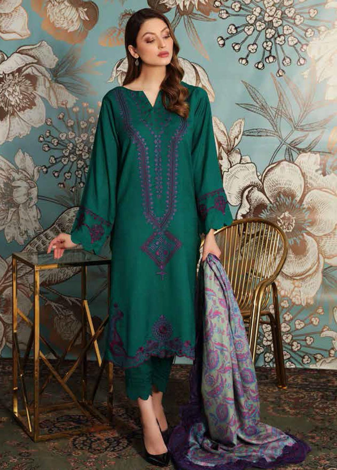 Charizma Embroidered Slub Suits Unstitched 3 Piece CRZ21SL CLS 04 - Winter Collection