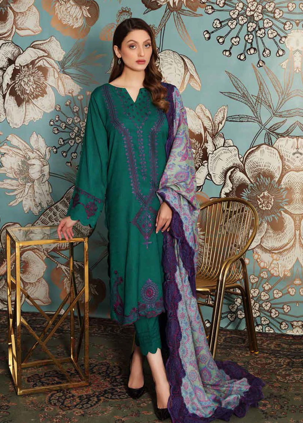 Charizma Embroidered Slub Suits Unstitched 3 Piece CRZ21SL CLS 04 - Winter Collection