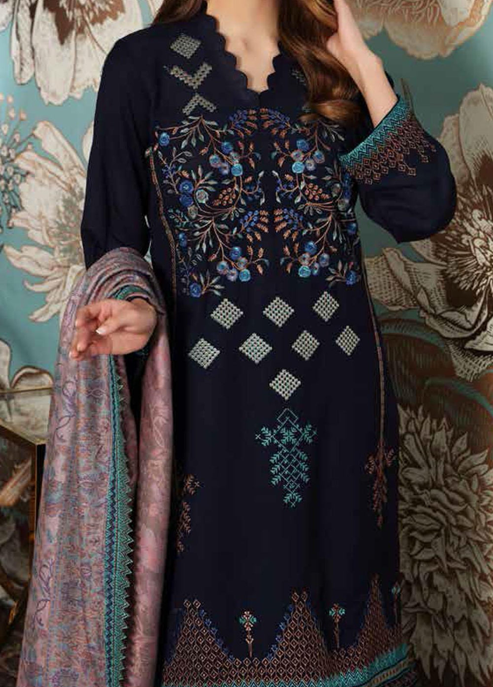 Charizma Embroidered Slub Suits Unstitched 3 Piece CRZ21SL CLS 05 - Winter Collection