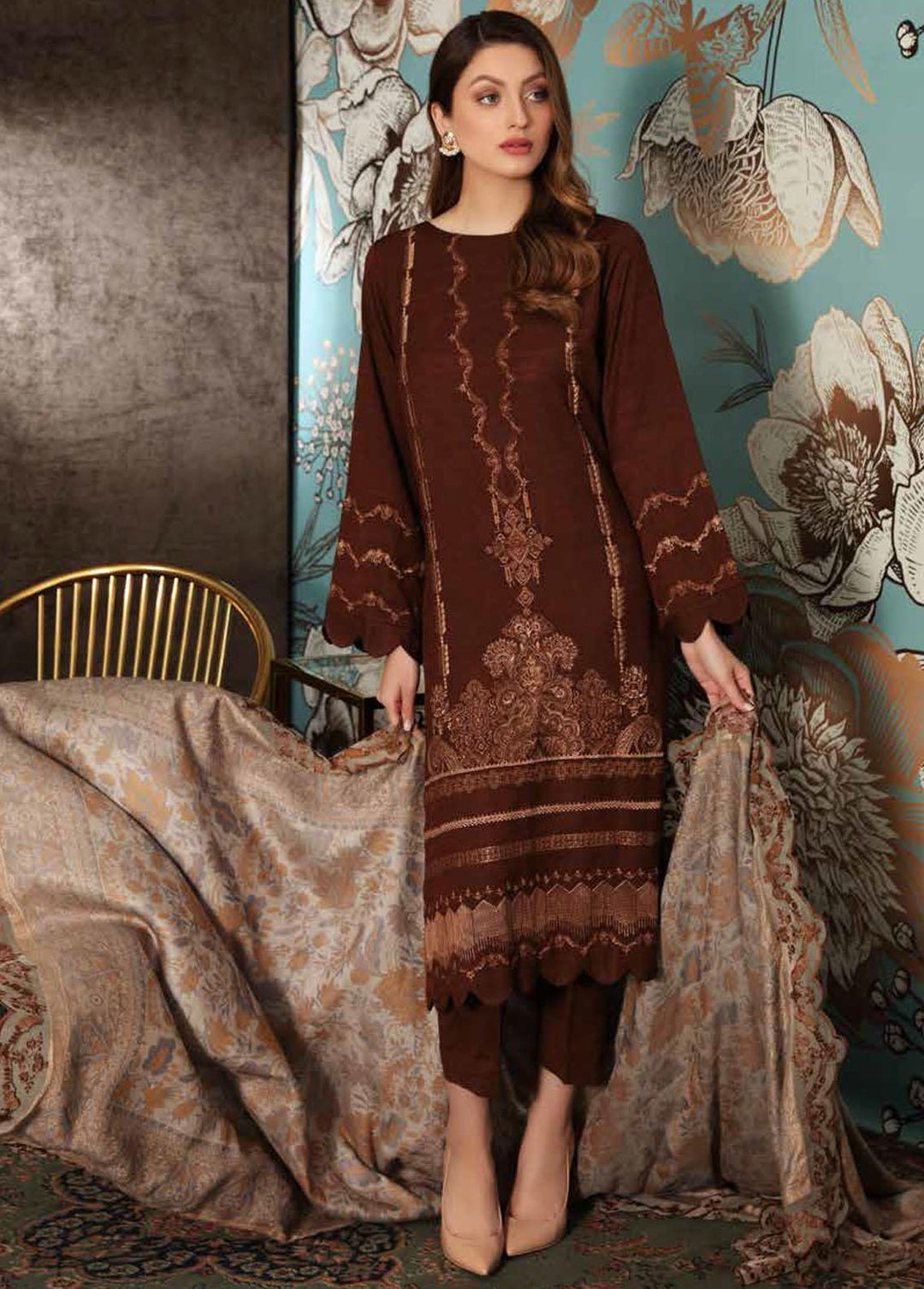 Charizma Embroidered Slub Suits Unstitched 3 Piece CRZ21SL CLS 06 - Winter Collection