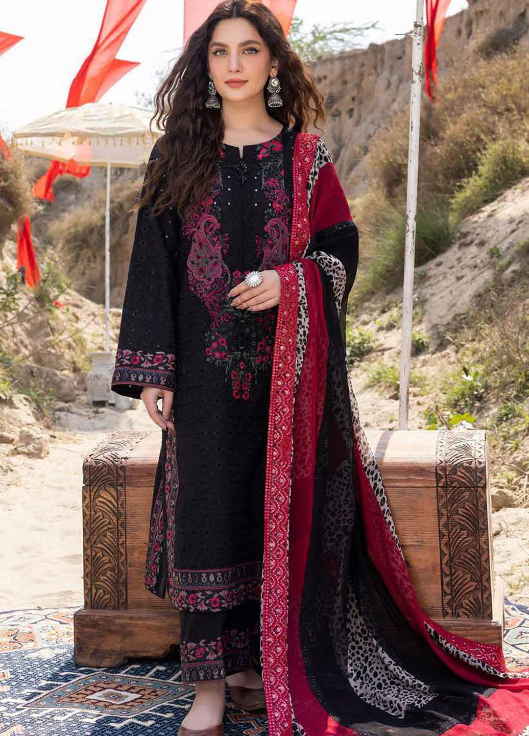 Charizma Embroidered Lawn Suits Unstitched 3 Piece CRZ23FE ED-03 - Festive Eid Collection