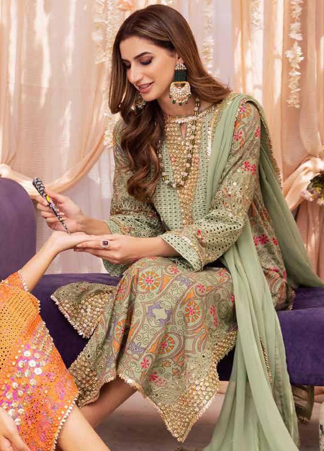 Charizma Embroidered Lawn Suits Unstitched 3 Piece CRZ23FE ED-06 - Festive Eid Collection