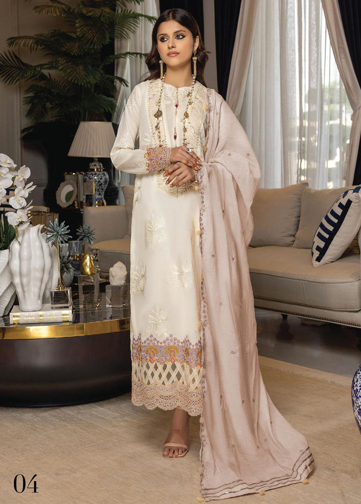 Charlotte By Humdum Embroidered Lawn Suits Unstitched 3 Piece HD23C 04 - Summer Collection