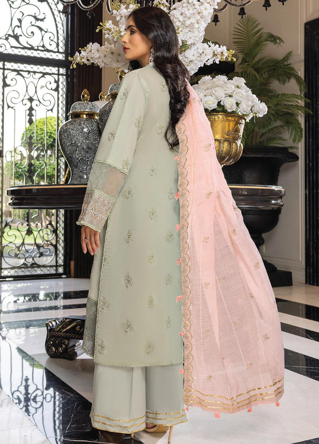 Charlotte By Humdum Embroidered Lawn Suits Unstitched 3 Piece HD23C 05 - Summer Collection