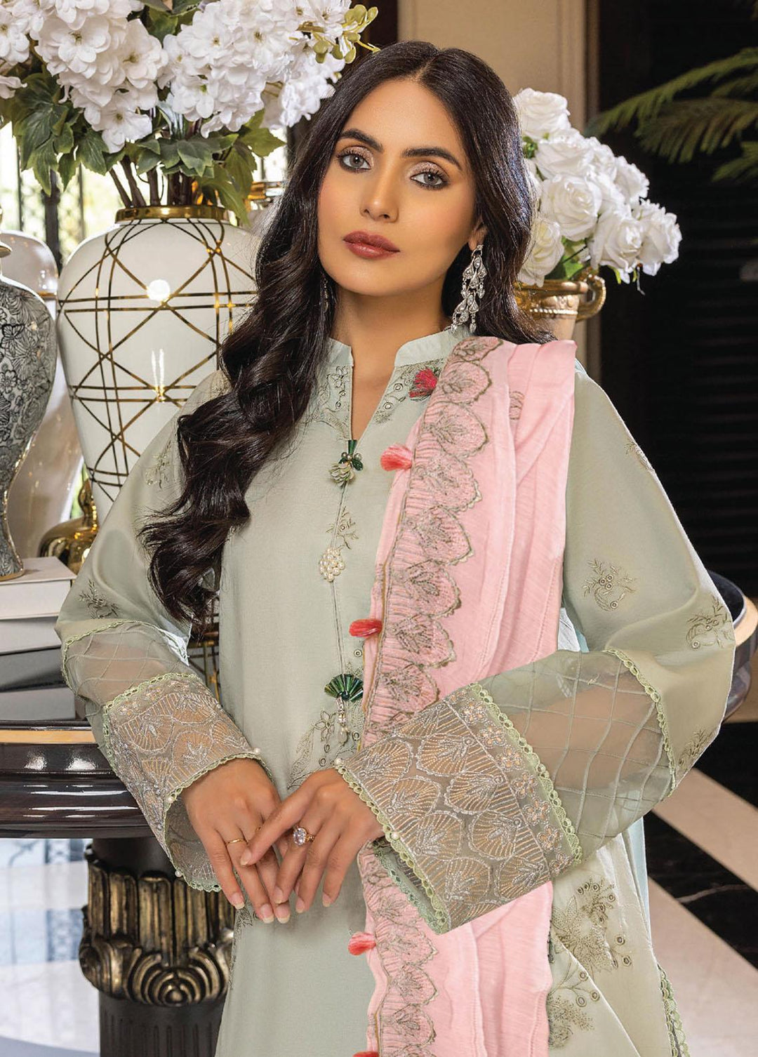 Charlotte By Humdum Embroidered Lawn Suits Unstitched 3 Piece HD23C 05 - Summer Collection