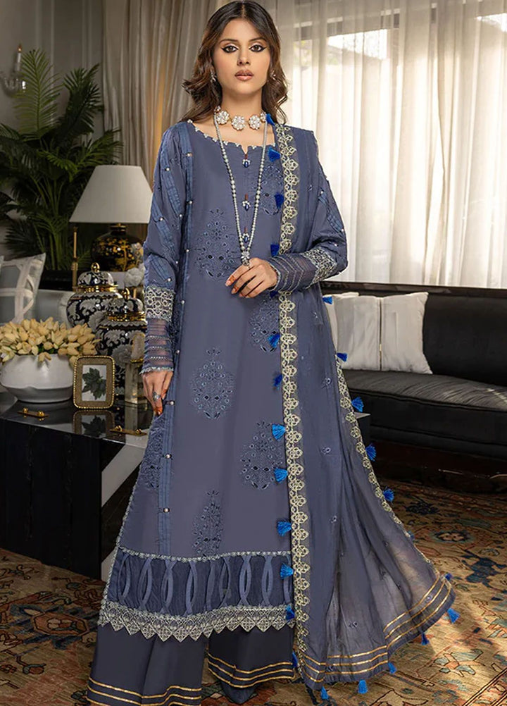 Charlotte by Humdum Chikankari Lawn Suits Unstitched 3 Piece HD24CH D-02 - Summer Collection