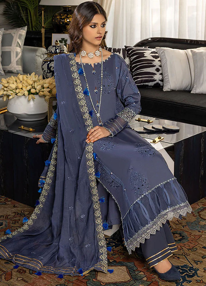 Charlotte by Humdum Chikankari Lawn Suits Unstitched 3 Piece HD24CH D-02 - Summer Collection