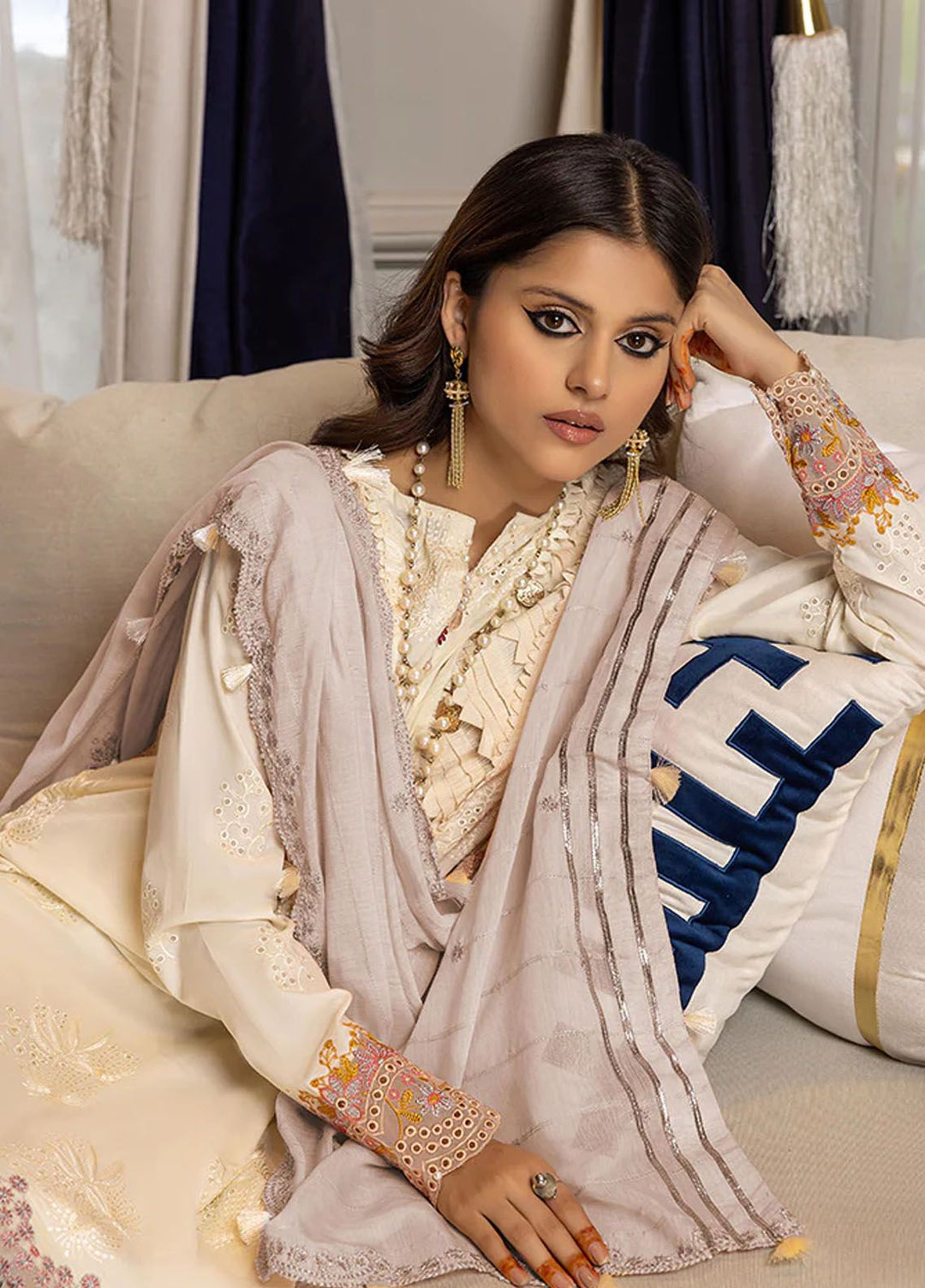 Charlotte by Humdum Chikankari Lawn Suits Unstitched 3 Piece HD24CH D-04 - Summer Collection