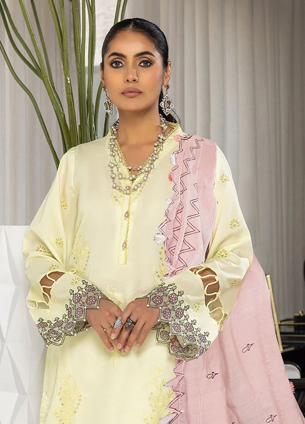 Charlotte by Humdum Chikankari Lawn Suits Unstitched 3 Piece HD24CH D-06 - Summer Collection