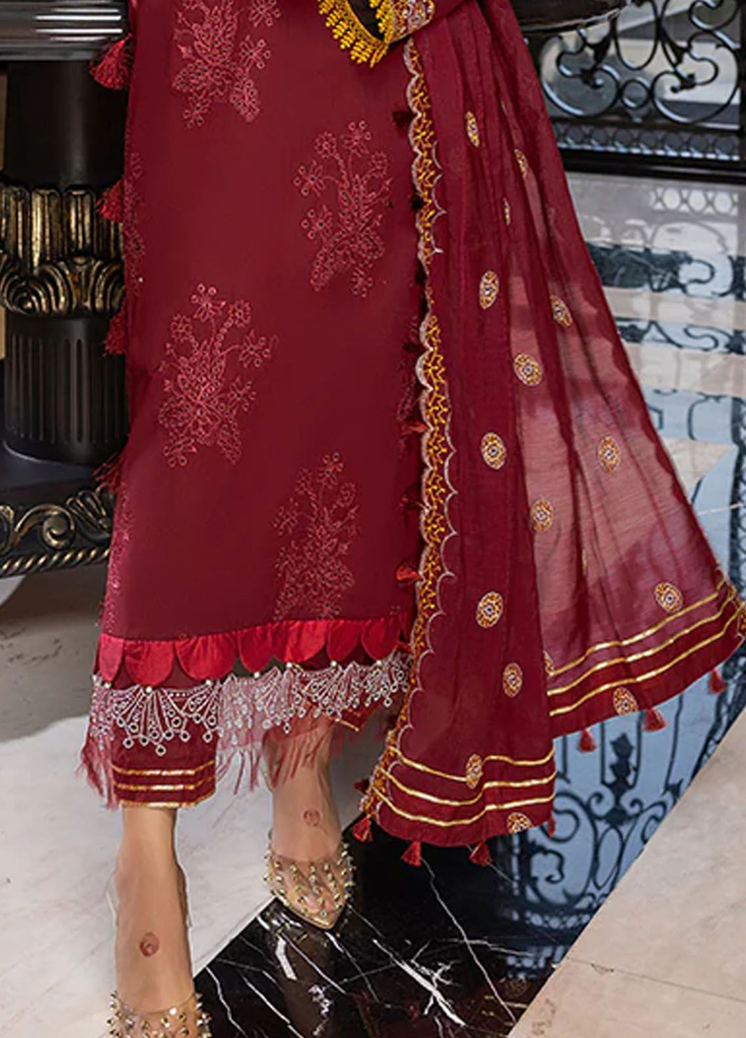 Charlotte by Humdum Chikankari Lawn Suits Unstitched 3 Piece HD24CH D-08 - Summer Collection