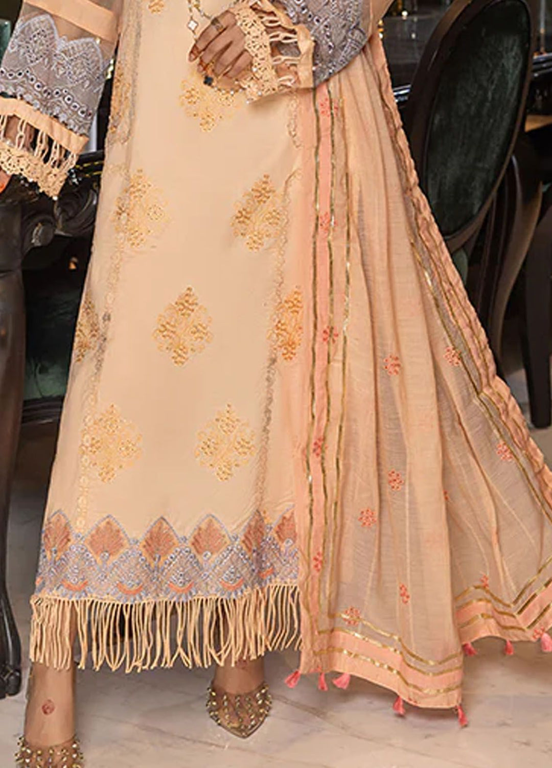 Charlotte by Humdum Chikankari Lawn Suits Unstitched 3 Piece HD24CH D-10 - Summer Collection