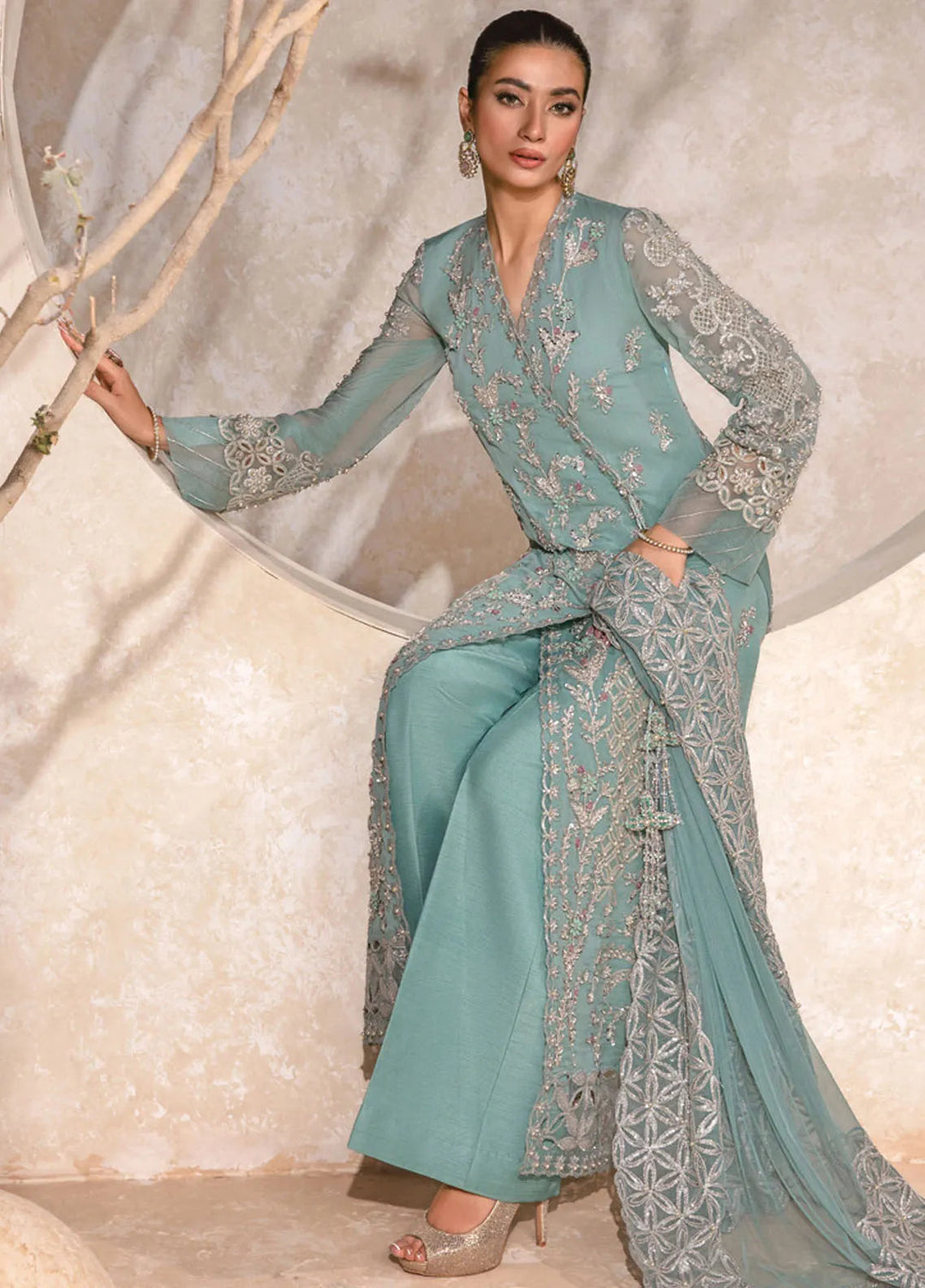 Chatoyer By Rang Rasiya Embroidered Suit Unstitched 4 Piece RR24CW D-04 Firuzeh - Formal Collection