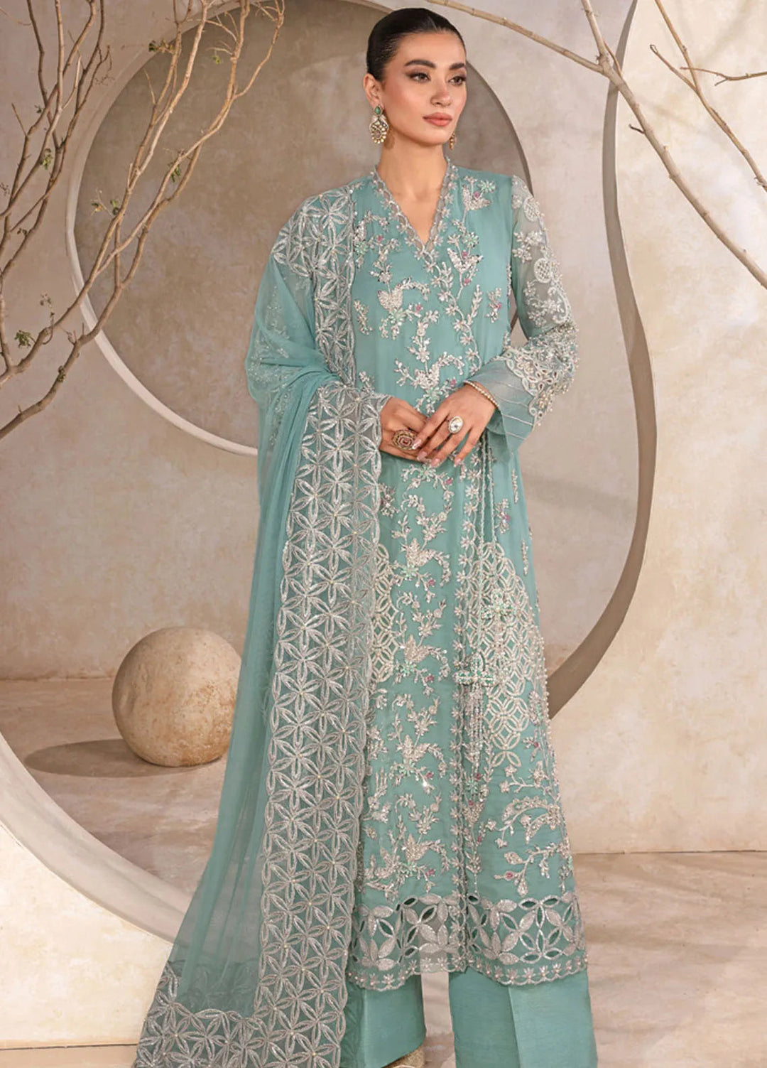 Chatoyer By Rang Rasiya Embroidered Suit Unstitched 4 Piece RR24CW D-04 Firuzeh - Formal Collection