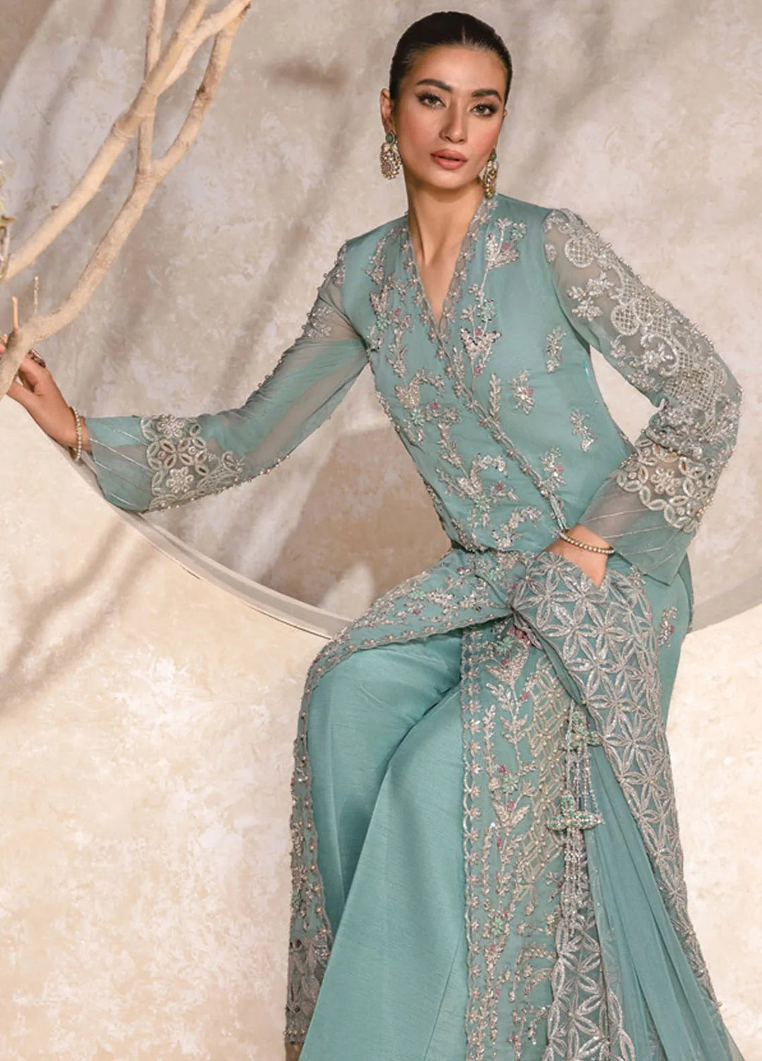 Chatoyer By Rang Rasiya Embroidered Suit Unstitched 4 Piece RR24CW D-04 Firuzeh - Formal Collection