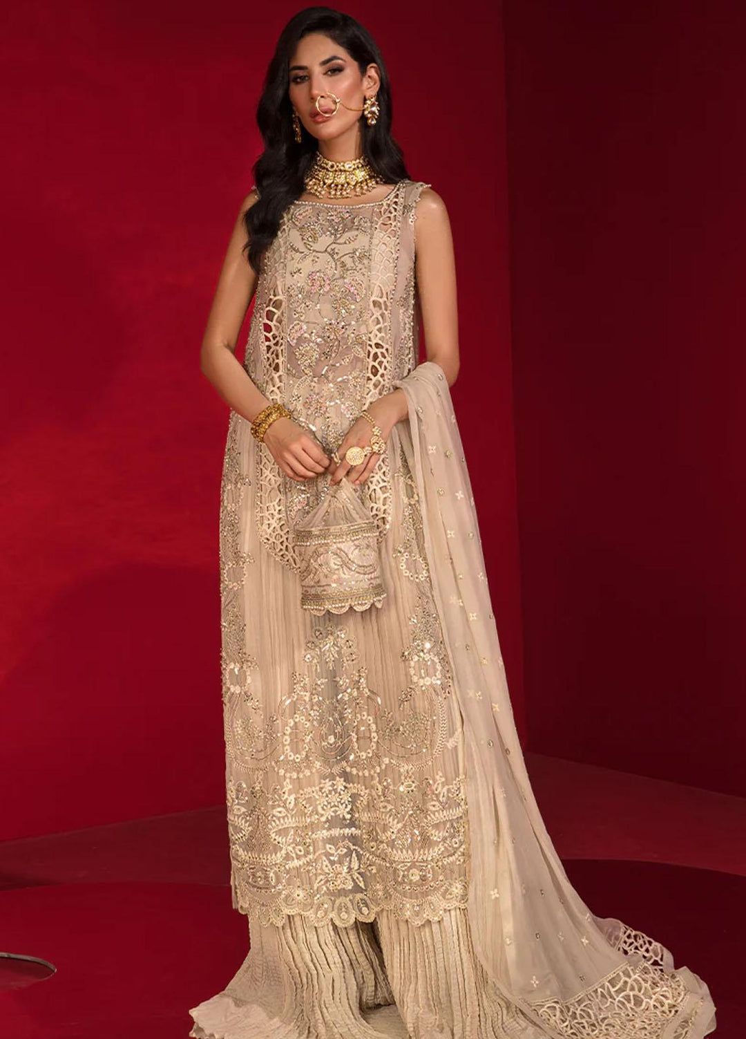 Chatoyer By Rang Rasiya Embroidered Chiffon Suits Unstitched 4 Piece RR23CH D-01 Sofia - Wedding Collection