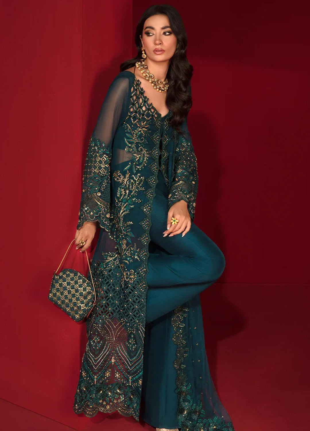 Chatoyer By Rang Rasiya Embroidered Chiffon Suits Unstitched 4 Piece RR23CH D-02 Juana - Wedding Collection