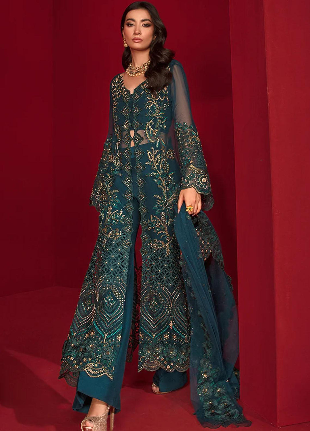 Chatoyer By Rang Rasiya Embroidered Chiffon Suits Unstitched 4 Piece RR23CH D-02 Juana - Wedding Collection