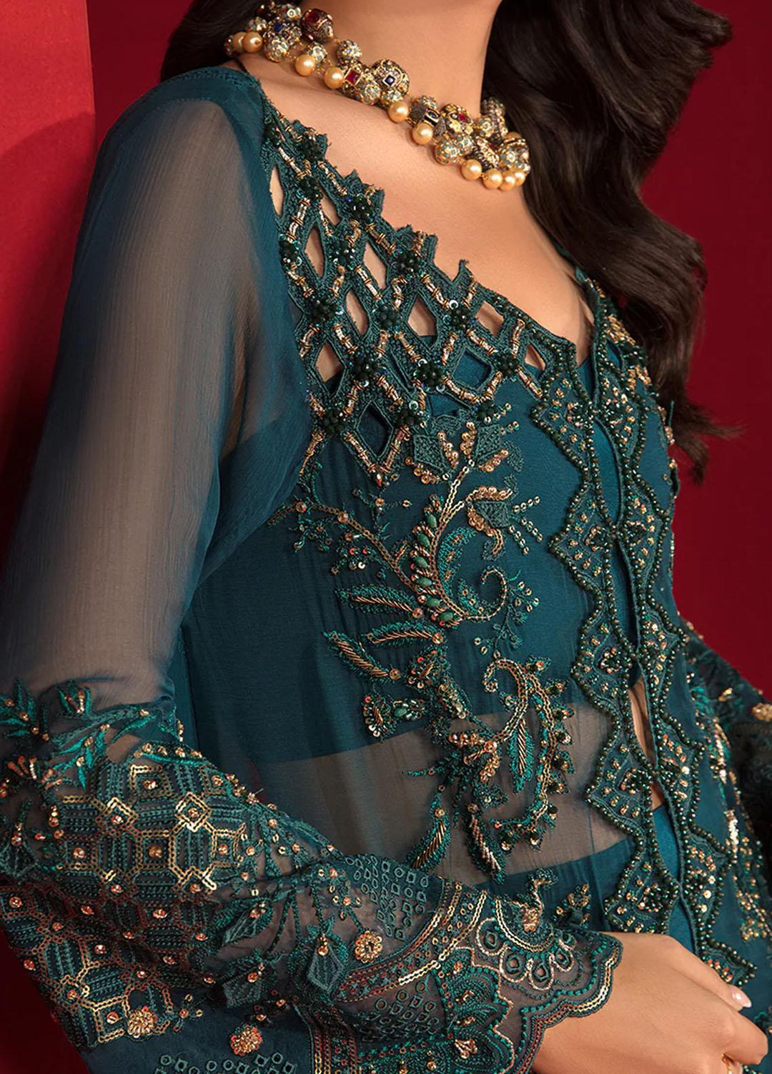 Chatoyer By Rang Rasiya Embroidered Chiffon Suits Unstitched 4 Piece RR23CH D-02 Juana - Wedding Collection