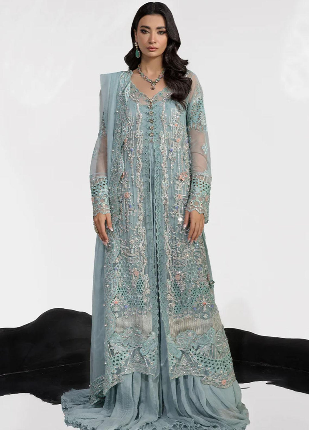 Chatoyer By Rang Rasiya Embroidered Net Suits Unstitched 4 Piece RR23CH D-03 Isabel - Wedding Collection