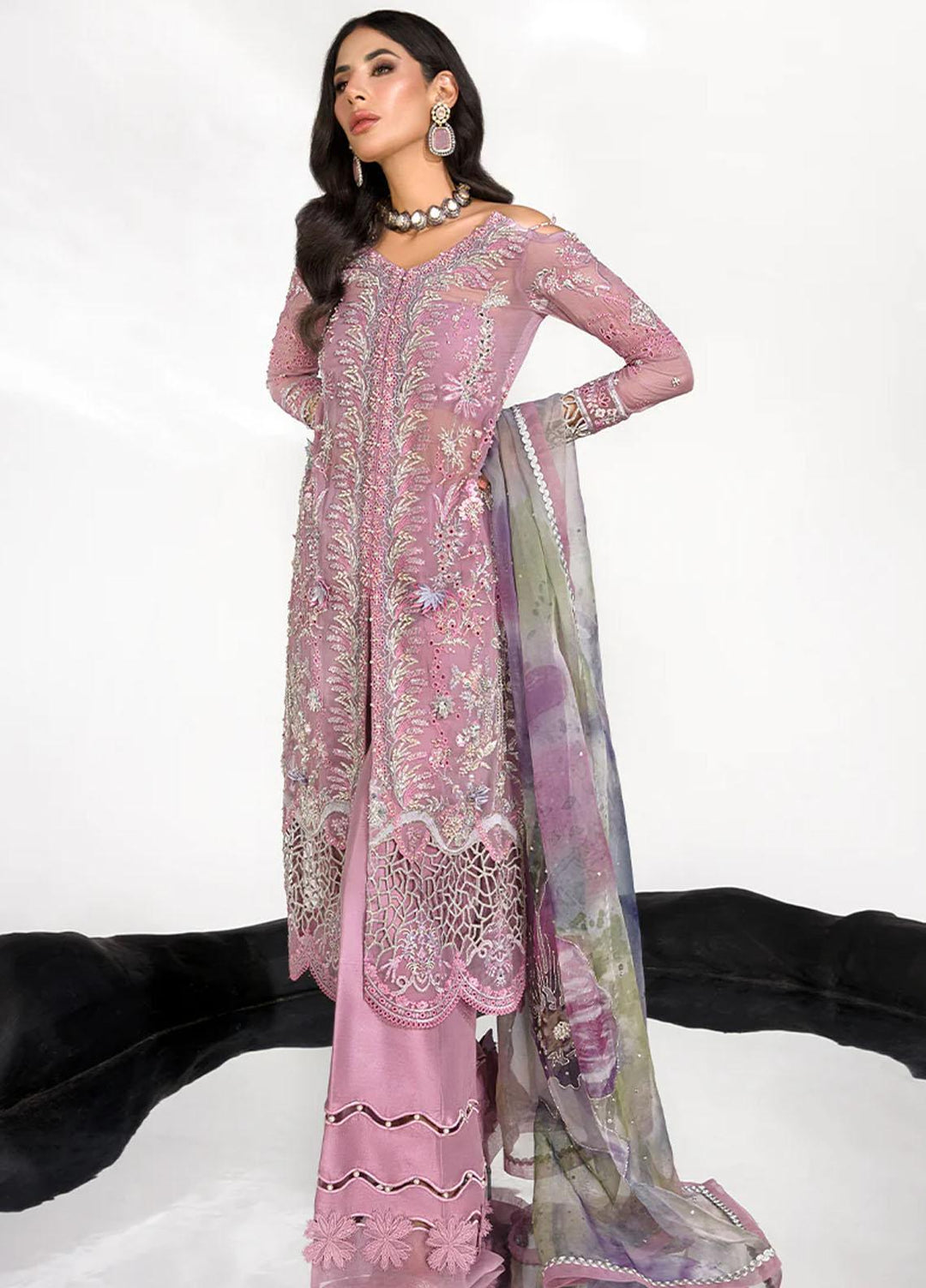 Chatoyer By Rang Rasiya Embroidered Chiffon Suits Unstitched 4 Piece RR23CH D-05 Ramona - Wedding Collection
