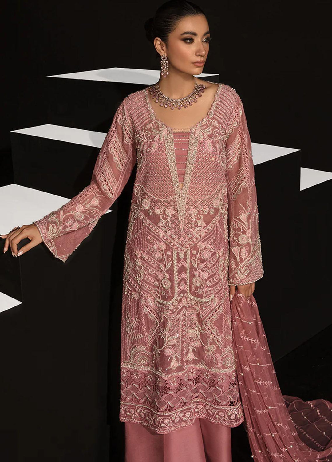 Chatoyer By Rang Rasiya Embroidered Net Suits Unstitched 4 Piece RR23CH D-06 Mariana - Wedding Collection