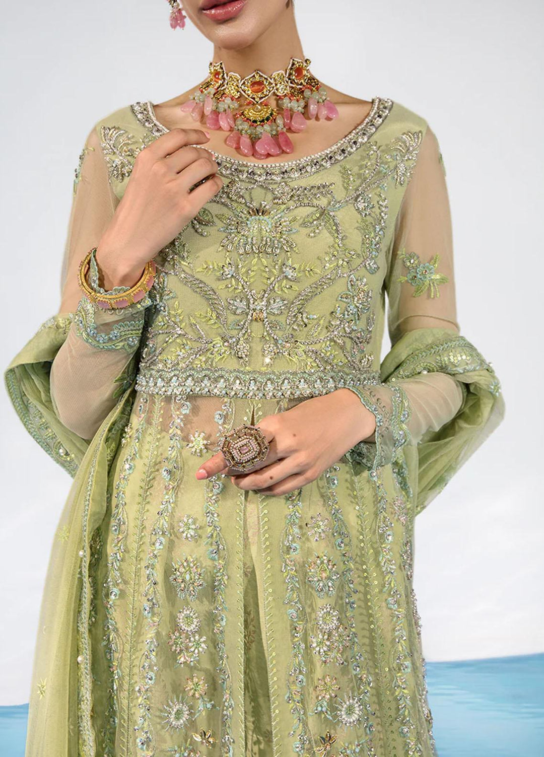 Chatoyer By Rang Rasiya Embroidered Net Suits Unstitched 4 Piece RR23CH D-08 Catalina - Wedding Collection