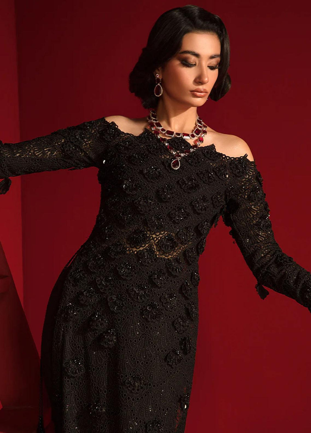 Chatoyer By Rang Rasiya Embroidered Net Suits Unstitched 4 Piece RR23CH D-10 Velentina - Wedding Collection