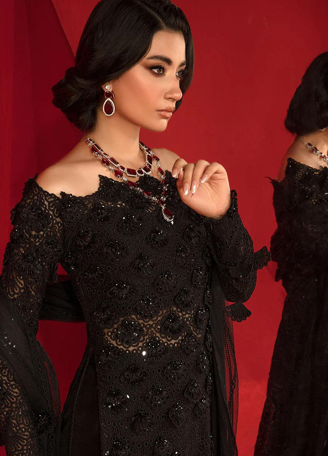 Chatoyer By Rang Rasiya Embroidered Net Suits Unstitched 4 Piece RR23CH D-10 Velentina - Wedding Collection