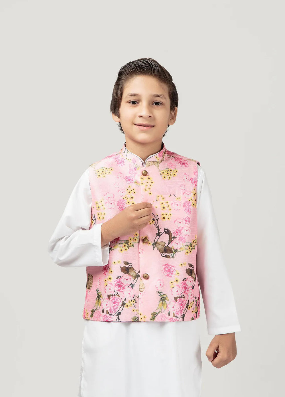 Cheeco Chic Cotton Silk Printed Boys Waistcoat - BPFWC24