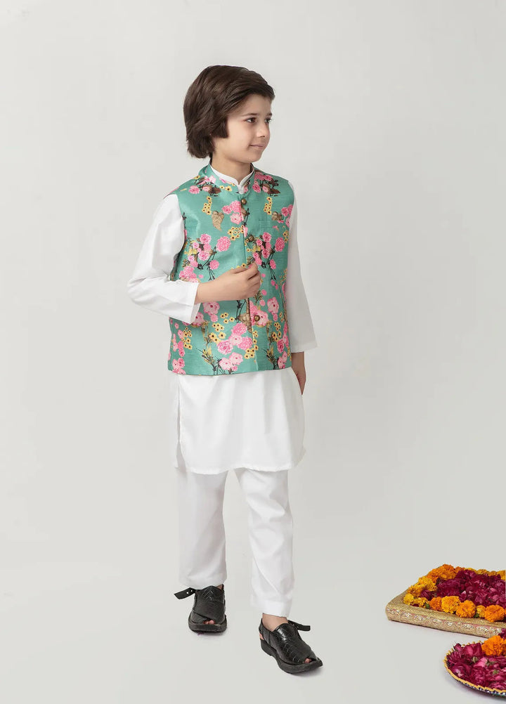 Cheeco Chic Cotton Silk Printed Boys Waistcoat - SGFWC24