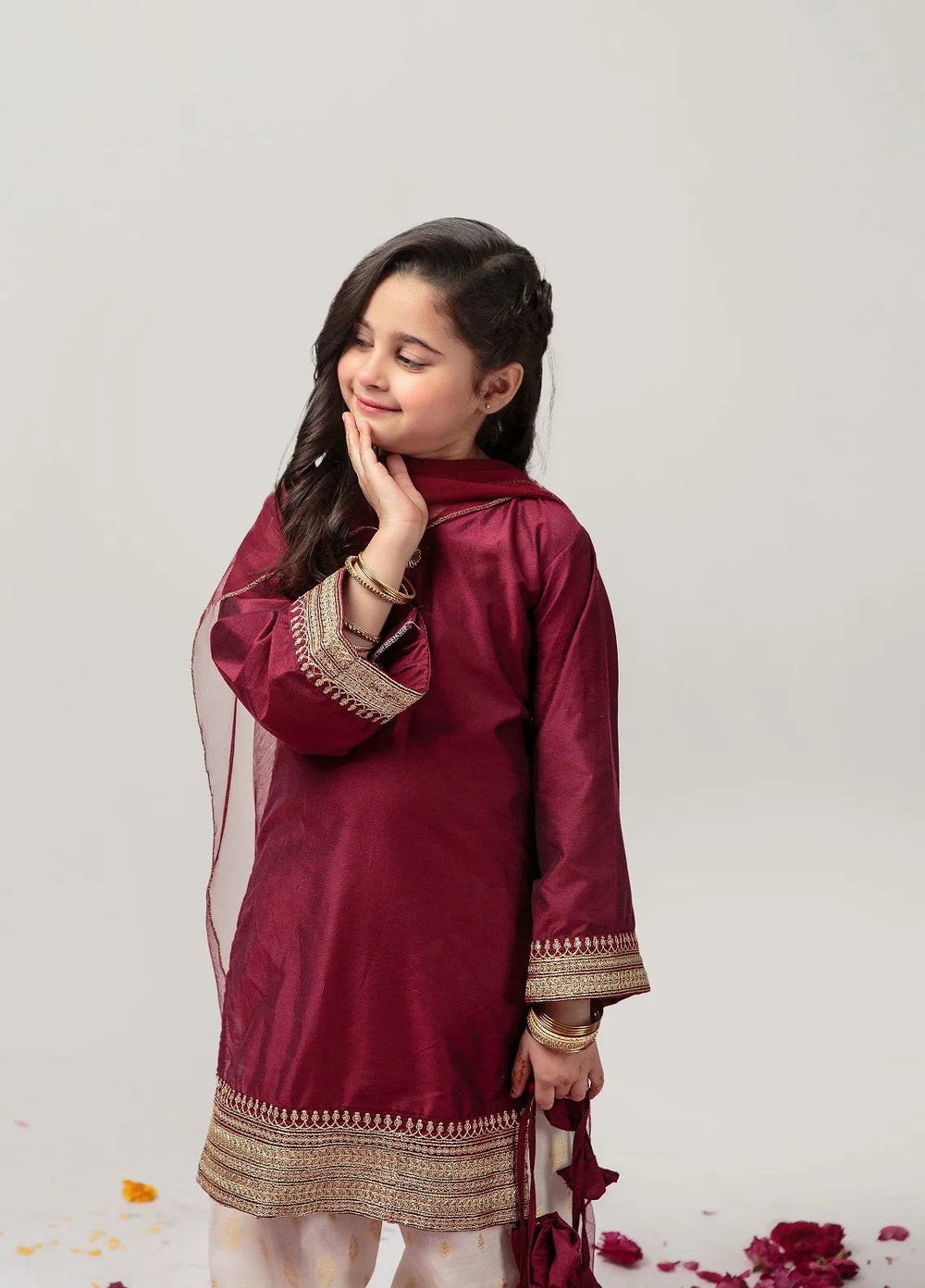 Cheeco Chic Pret Embroidered Cotton silk 3 Piece Suit MJSEID24
