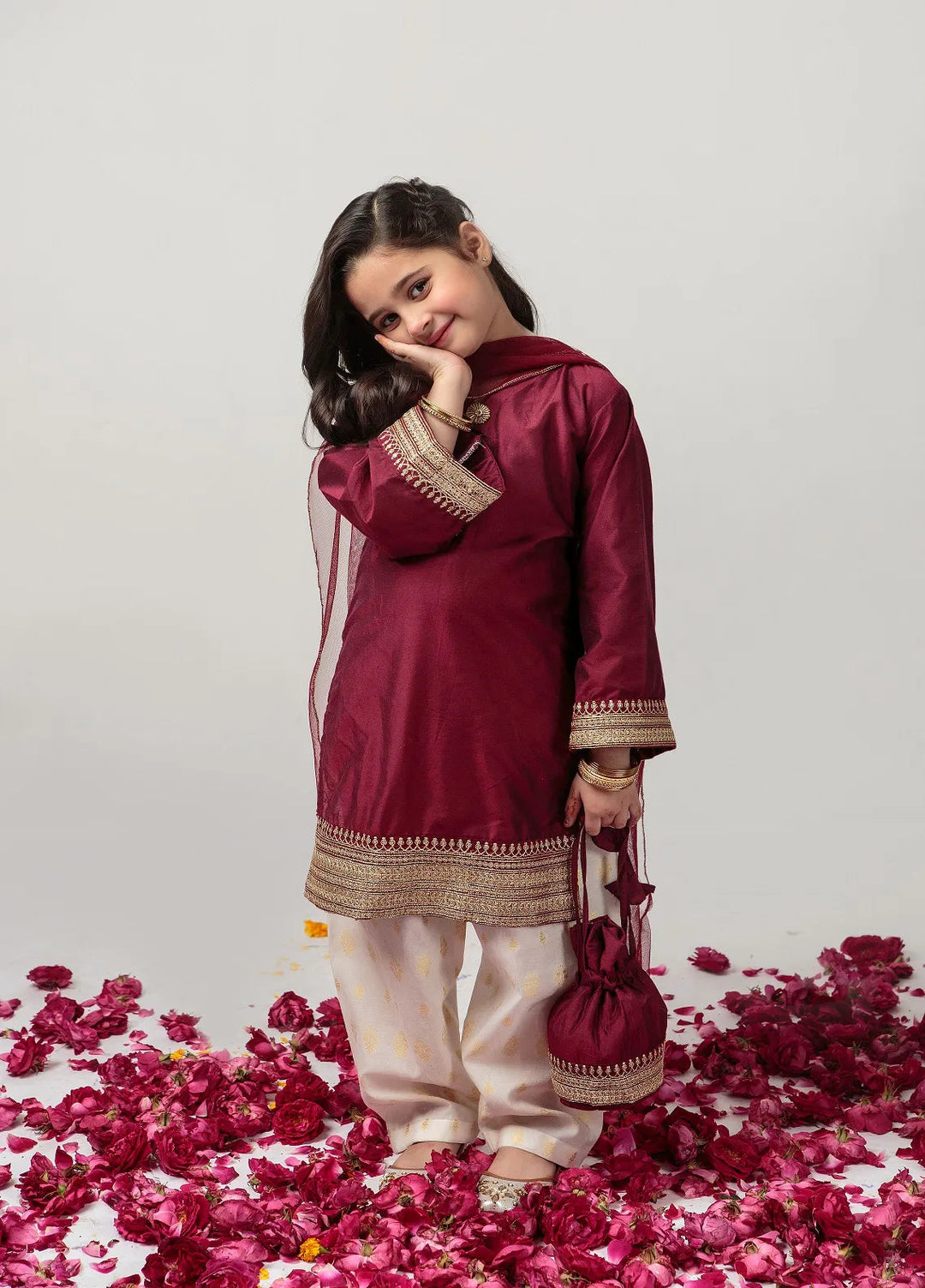 Cheeco Chic Pret Embroidered Cotton silk 3 Piece Suit MJSEID24