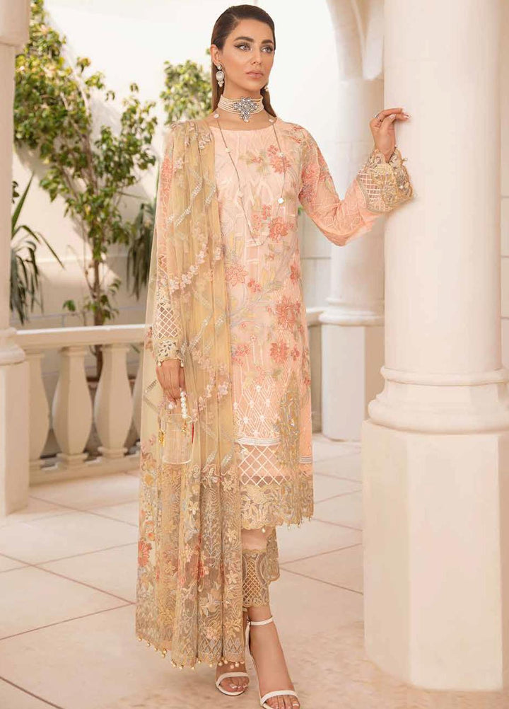 Chevron by Ramsha Embroidered Chiffon Suits Unstitched 3 Piece RSH21CH-4 A-402 - Formals Collection
