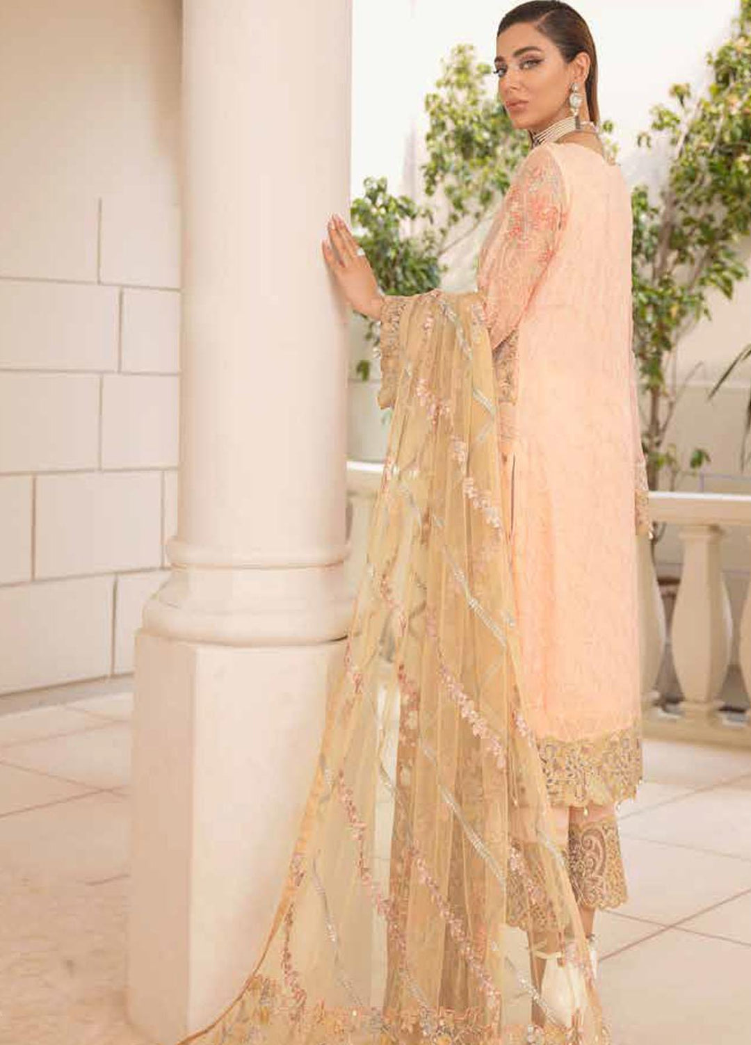 Chevron by Ramsha Embroidered Chiffon Suits Unstitched 3 Piece RSH21CH-4 A-402 - Formals Collection