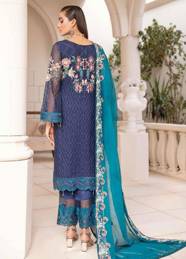 Chevron by Ramsha Embroidered Chiffon Suits Unstitched 3 Piece RSH21CH-4 A-403 - Formals Collection