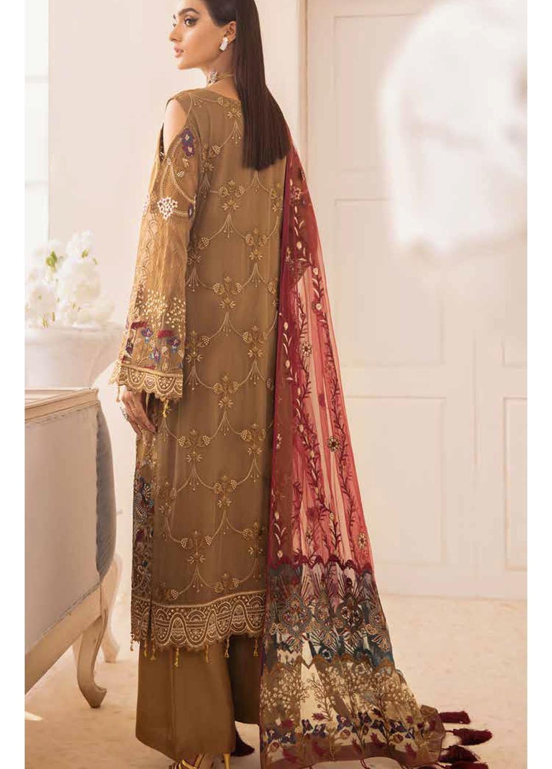 Chevron by Ramsha Embroidered Chiffon Suits Unstitched 3 Piece RSH21CH-4 A-406 - Formals Collection