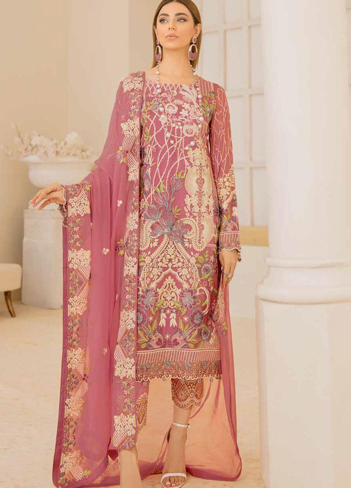Chevron by Ramsha Embroidered Chiffon Suits Unstitched 3 Piece RSH21CH-4 A-407 - Formals Collection
