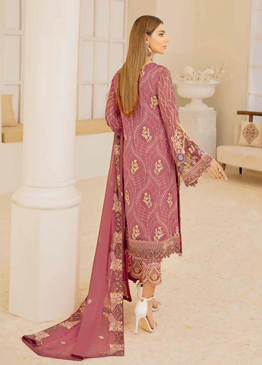 Chevron by Ramsha Embroidered Chiffon Suits Unstitched 3 Piece RSH21CH-4 A-407 - Formals Collection
