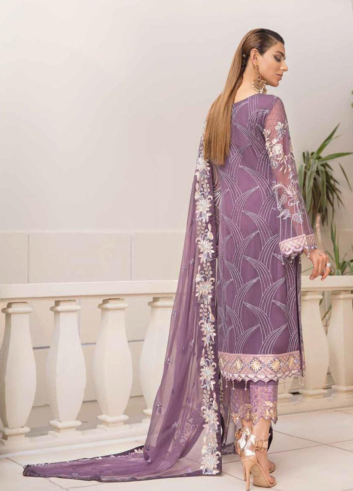 Chevron by Ramsha Embroidered Chiffon Suits Unstitched 3 Piece RSH21CH-4 A-408 - Formals Collection