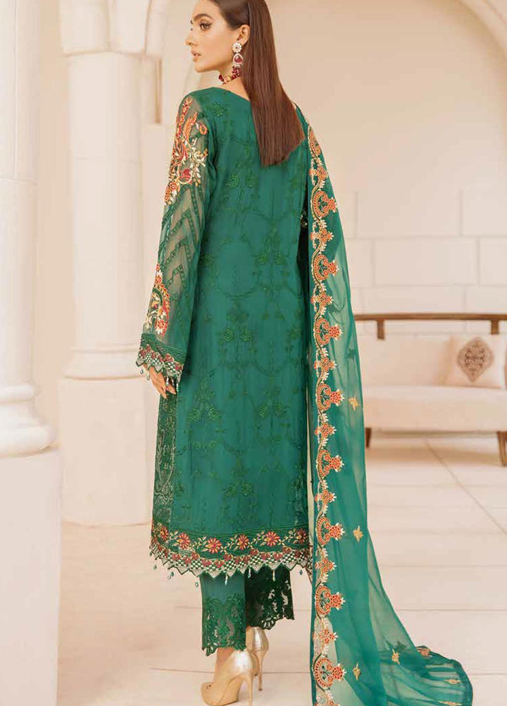 Chevron by Ramsha Embroidered Chiffon Suits Unstitched 3 Piece RSH21CH-4 A-409 - Formals Collection