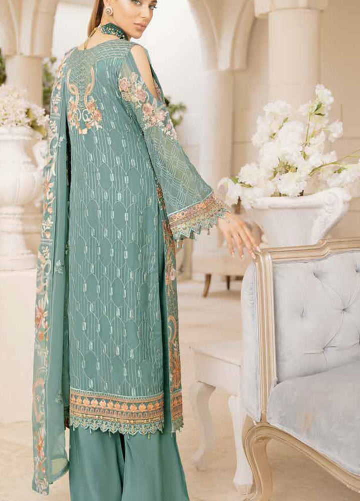 Chevron by Ramsha Embroidered Chiffon Suits Unstitched 3 Piece RSH21CH-4 A-411 - Formals Collection